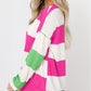 Colorblock Striped Drop Shoulder Long Sleeve Top