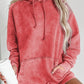 Mineral Wash Kangaroo Pocket Drawstring Pullover Hoodie
