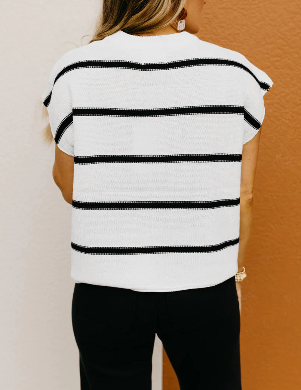 Striped Batwing Sleeve Sweater Tee