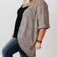 Plus Size Leopard Print Half Sleeve Open Front Cardigan