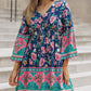 Boho Empire Waist Bracelet Sleeve Floral Dress