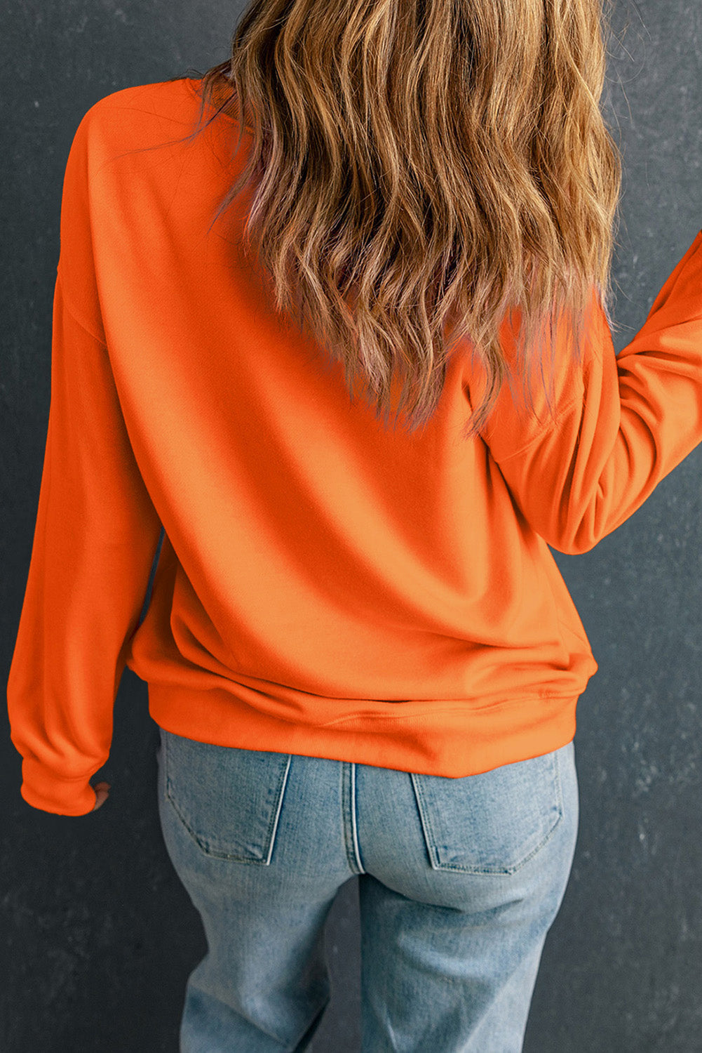 Rhinestone game day Pattern Drop Shoulder Sweatshirt