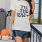 Halloween Slogan Pumpkin Ghost Crewneck Graphic Tee