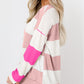 Colorblock Striped Drop Shoulder Long Sleeve Top