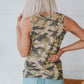 Green Be Kind Camo Crisscross Shoulder Tank Top