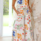 Square Neck Tank and Wide Leg Pants Floral Set