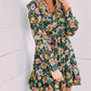 Buttoned Bodice Ruffled Floral Dress