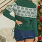 Christmas Snowflake Dotted Print Round Neck Sweater