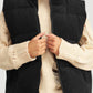 Corduroy Stand Neck Zipped Puffer Vest