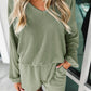 Corded V Neck Slouchy Top Pocketed Shorts Set