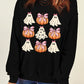 Halloween Bowknot Ghost Pumpkin Graphic Crewneck Sweatshirt