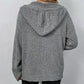 Drawstring Hooded Button Up Drop Shoulder Sweater Cardigan