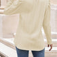 Solid Color Textured Puff Sleeve Crew Neck Top