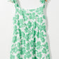 Flower Print Knotted Straps Square Neck Romper