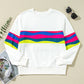 Colorful Striped Accent Long Sleeve T Shirt