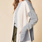 Colorblock Patchwork Open Front Cardigan with Pocket