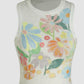 Floral Crew Neck Crop Tank Top
