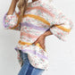 Colorblock Stripe Lantern Sleeve Sweater