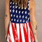 Stars Stripes Flag Print Longline Tank Top