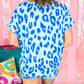 Leopard Printed V Neck Plus Size T Shirt