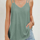 Double Straps Eyelet Flared Tank Top