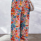 Floral Print Pocketed Wide Leg Oversized Pants