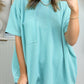 Corded Knit Pocketed Loose Fit T Shirt