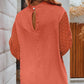 Orange Swiss Dot Balloon Sleeve Loose Blouse