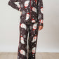 Printed Christmas Santa Claus Print Shirt and Pants Pajama Set