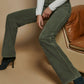 High Waist Square Pockets Corduroy Pants