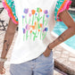 Floral Print Ruffled Flutter Sleeve T Shirt