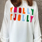 HOLLY JOLLY Chenille Embroidered Plus Size Sweatshirt