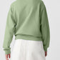 Solid Fleece Lined Drop Shoulder Terry Sweatshirt