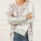 Leopard Texture Splicing Loose Sweatshirt