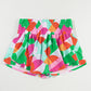 Abstract Print Smock Waist Casual Shorts