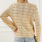 Hollowed Knit Asymmetric Drawstring Sweater
