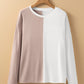 Colorblock Long Sleeve Crew Neck Top