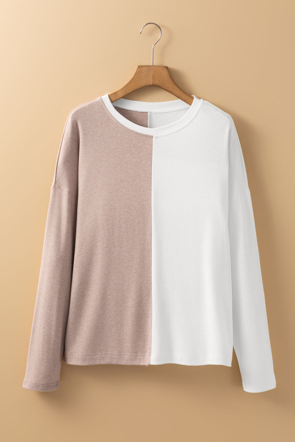 Colorblock Long Sleeve Crew Neck Top