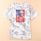 Patriotic 4th of July Palim Tree Tied Dye Distressed T Shirt