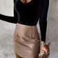 Solid Color Halter Neck Tie Long Sleeve Bodysuit