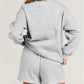 Solid Pullover Sweatshirt and Shorts 2 Piece Set