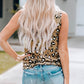 Leopard Print Crew Neck Tank Top