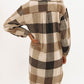Plaid Button-Down Flap Pocket Long Shacket