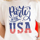 Party In the USA Flag Print Crew Neck Graphic Tee