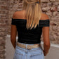 Folded Off Shoulder Slim Top