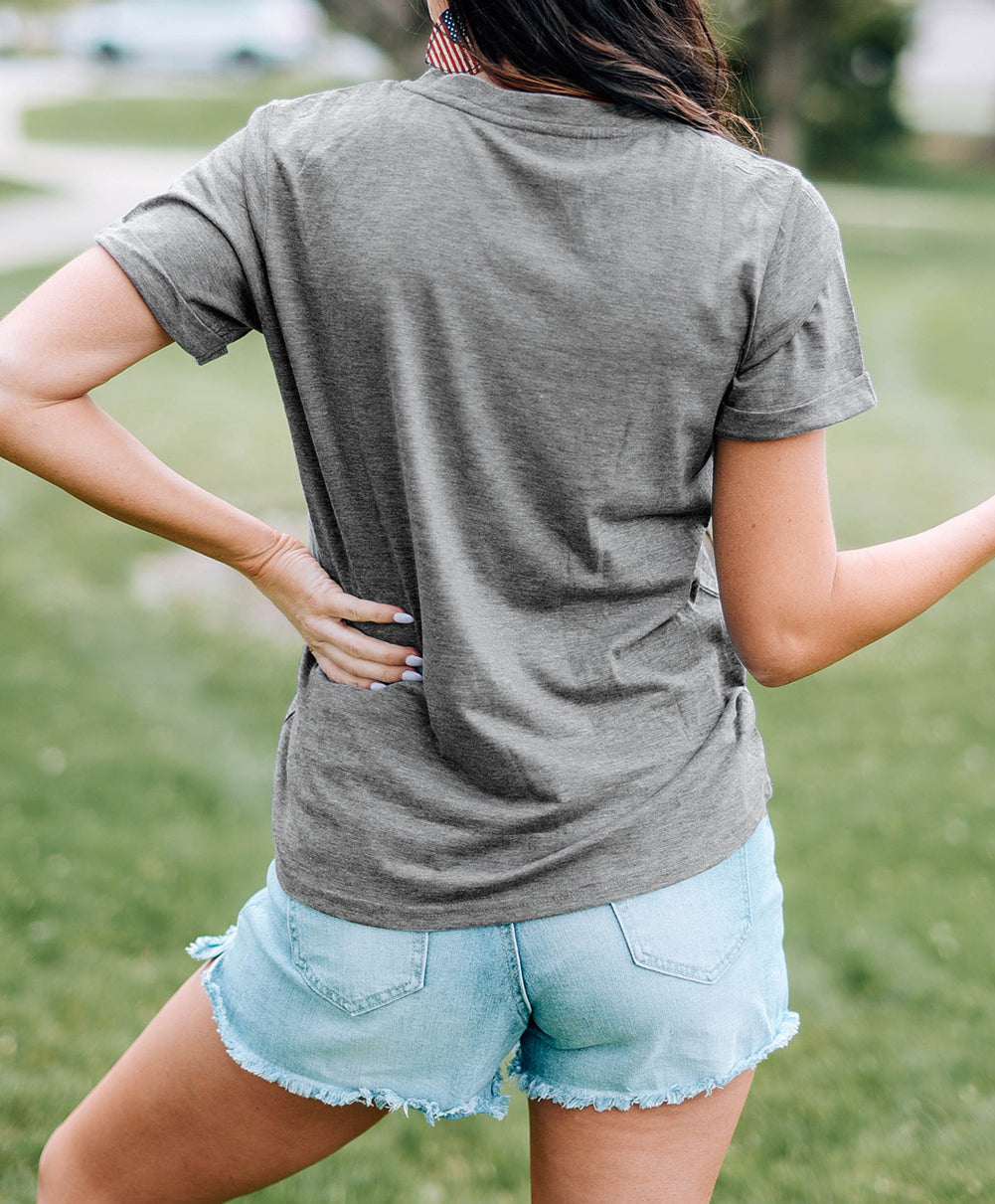 LUCKY Clover Leopard Print Crewneck T Shirt