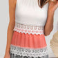 Crochet Lace Trim Color Block Tank Top