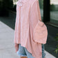 Splicing Long Sleeve Pocketed Oversized Top