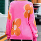 Flower Pattern Slouchy Sweater