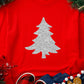 Silver Christmas Tree Printed Drop Shoulder Sweatshirt